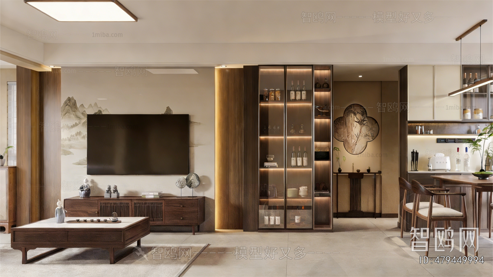 New Chinese Style A Living Room