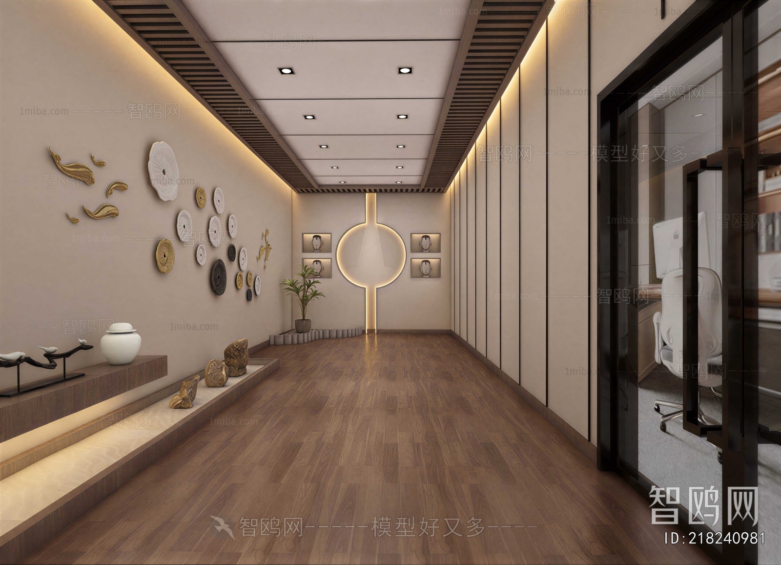 New Chinese Style Office Aisle