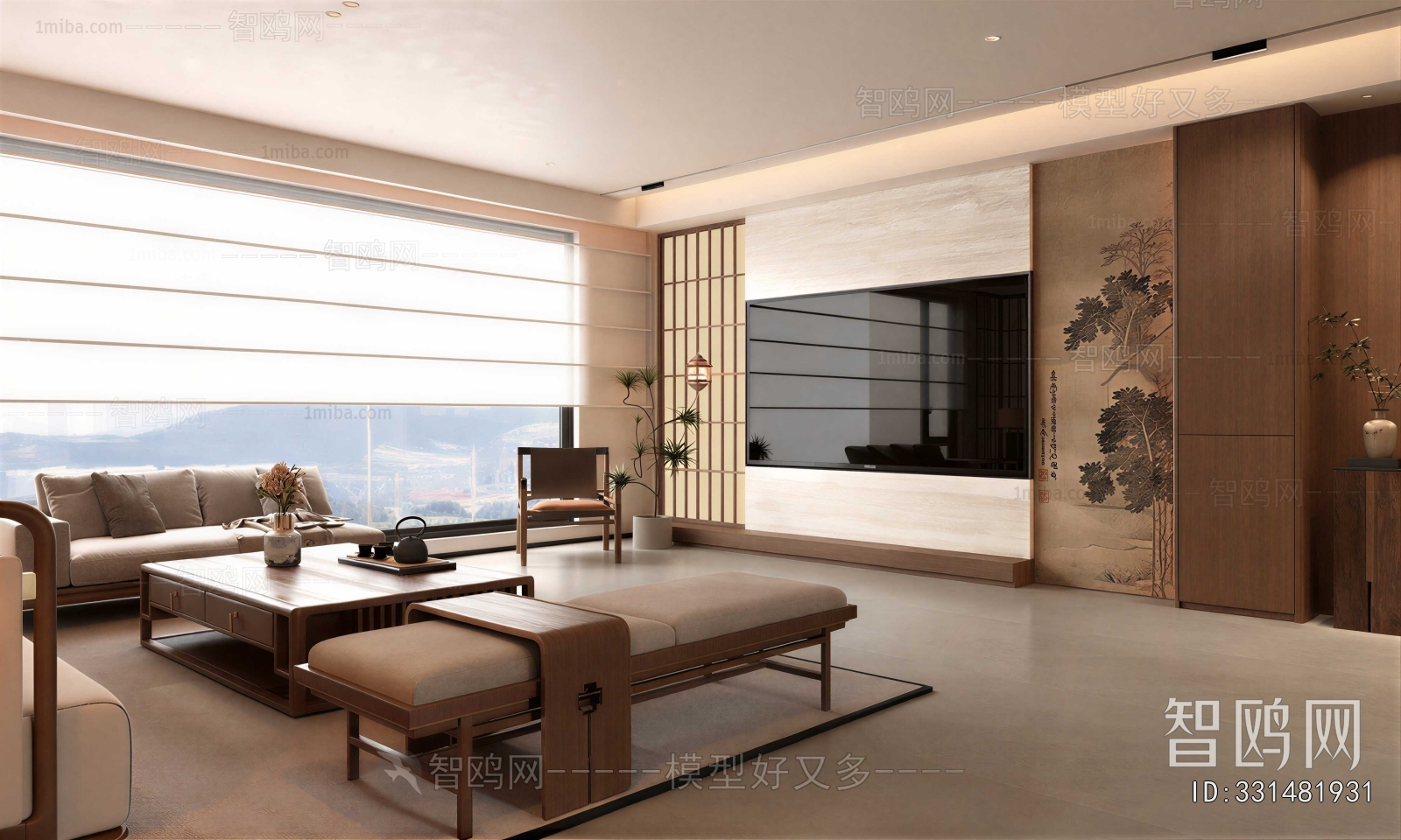 New Chinese Style A Living Room