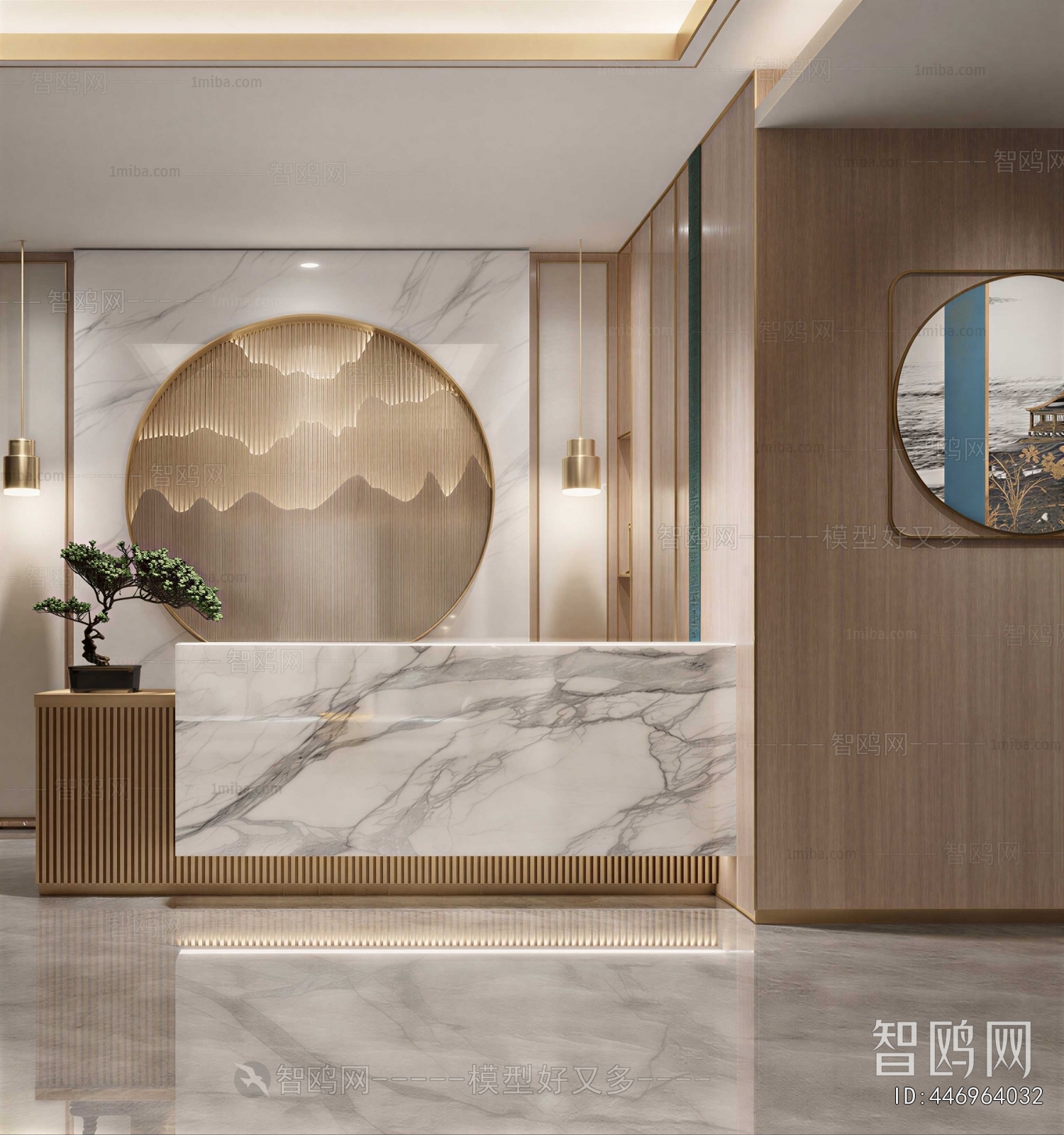 New Chinese Style Office Reception Desk