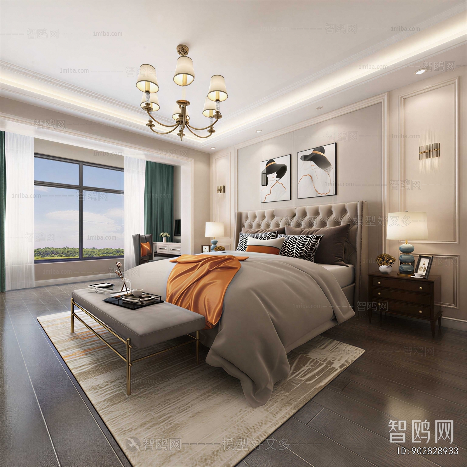 Simple European Style Bedroom