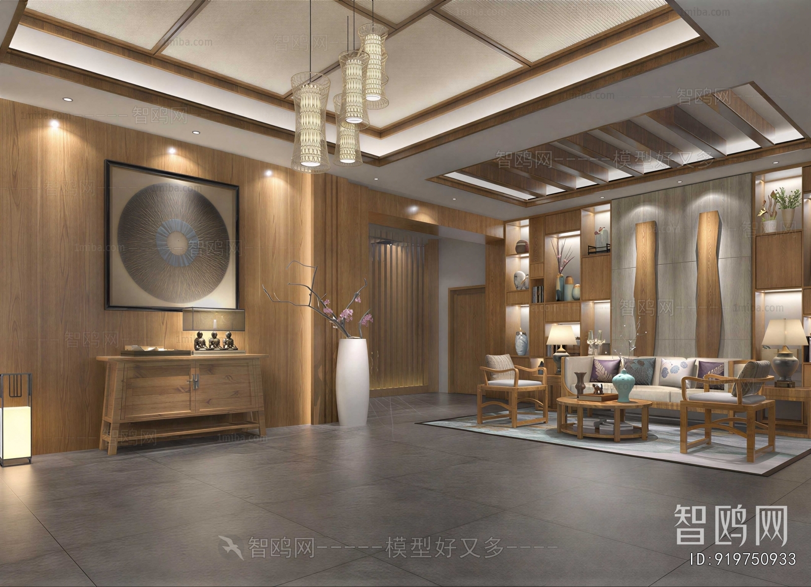 New Chinese Style A Living Room