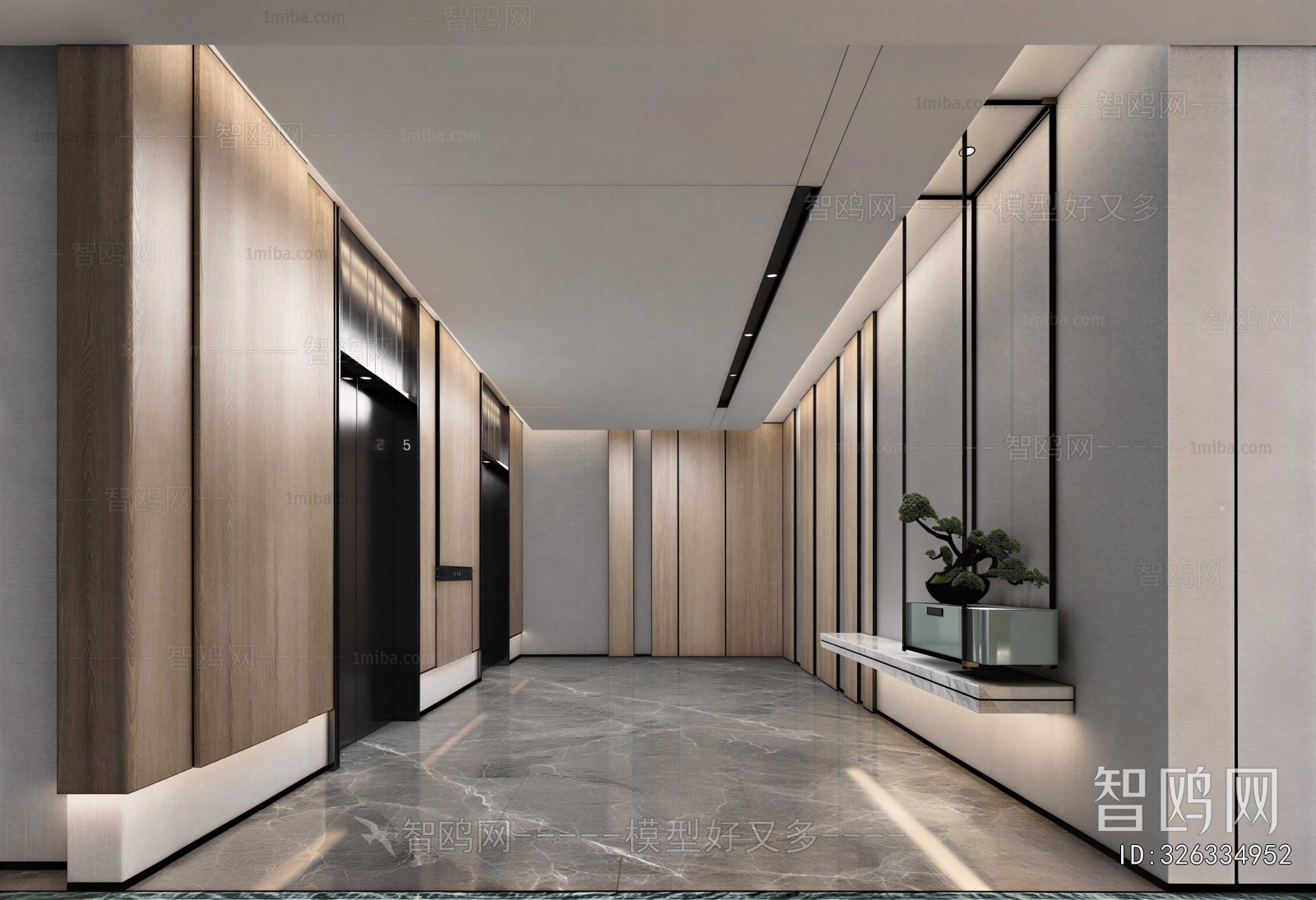 Modern Office Elevator Hall