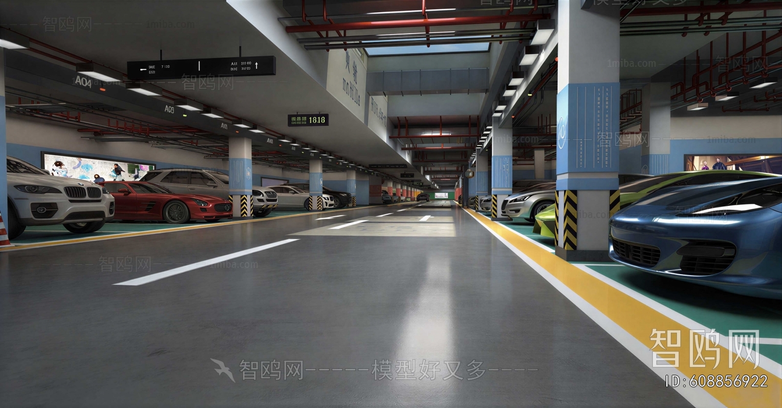 Modern Underground Parking Lot