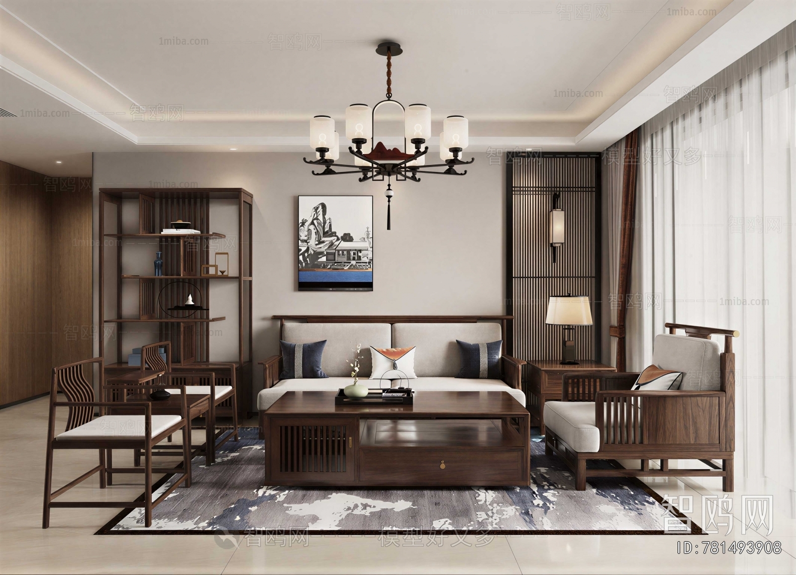 New Chinese Style A Living Room