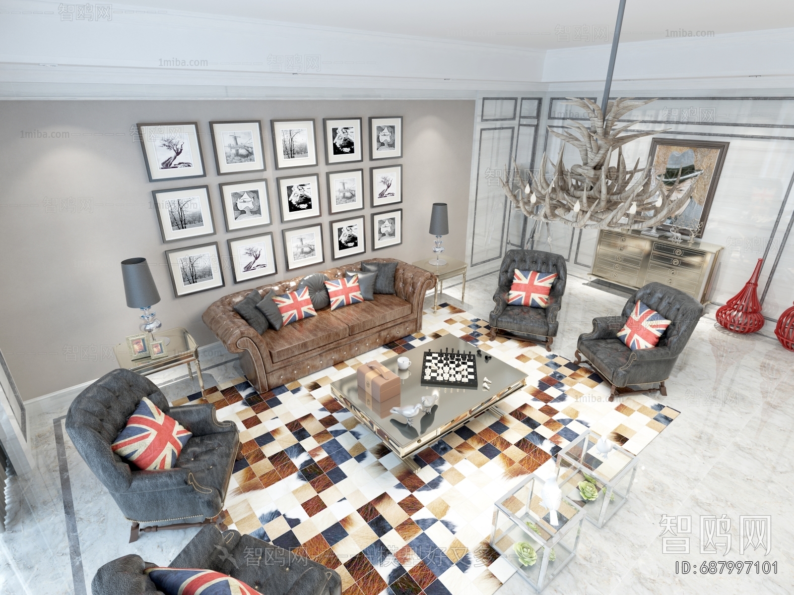 Simple European Style A Living Room