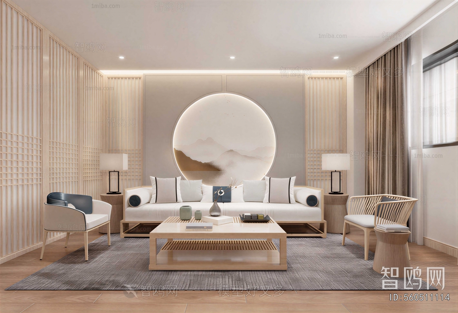 New Chinese Style A Living Room