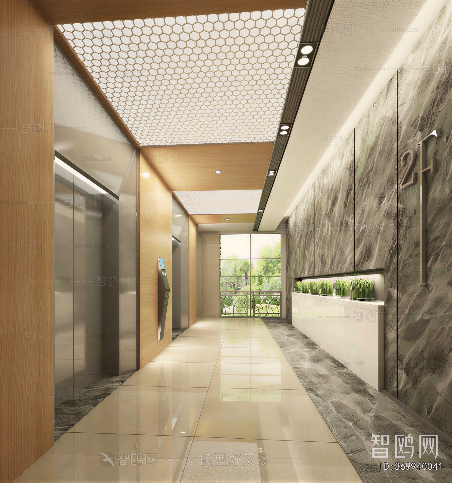 Modern Office Elevator Hall