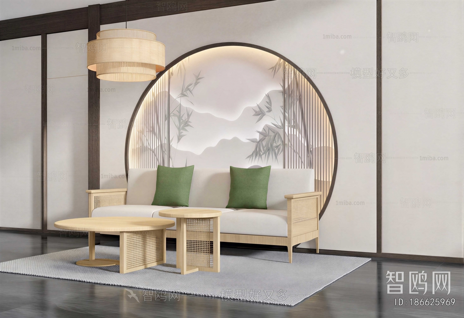 New Chinese Style A Living Room