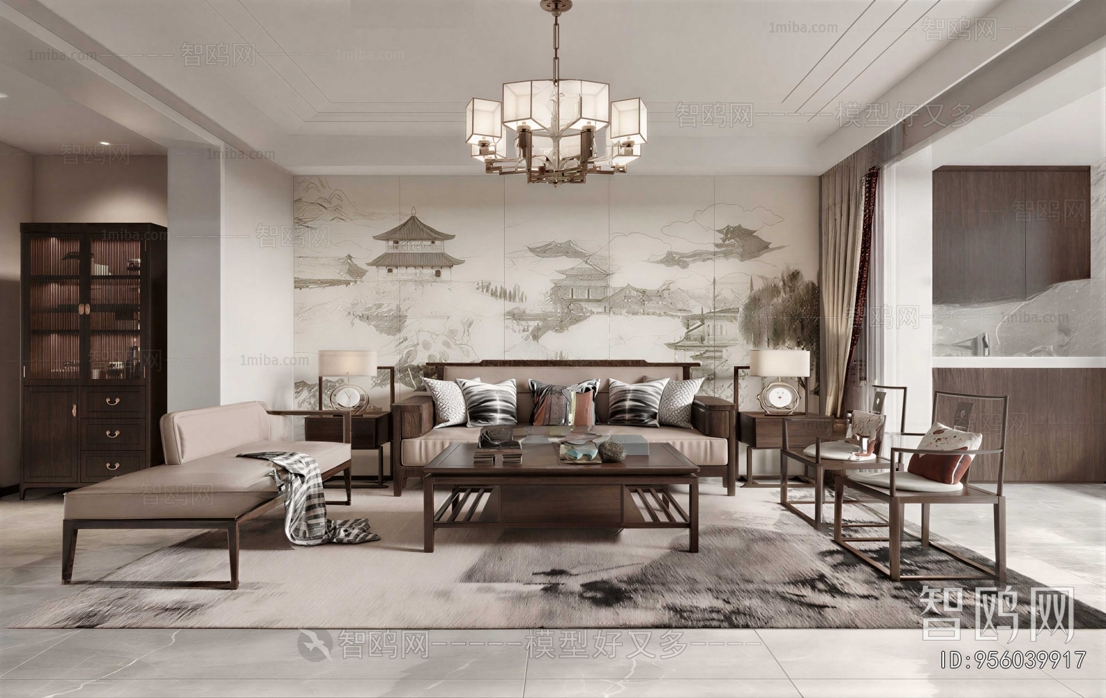 New Chinese Style A Living Room