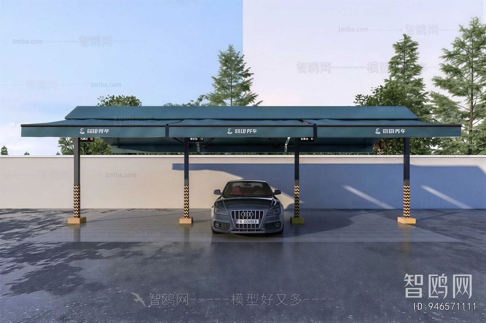 Modern Outdoor Parking Lot