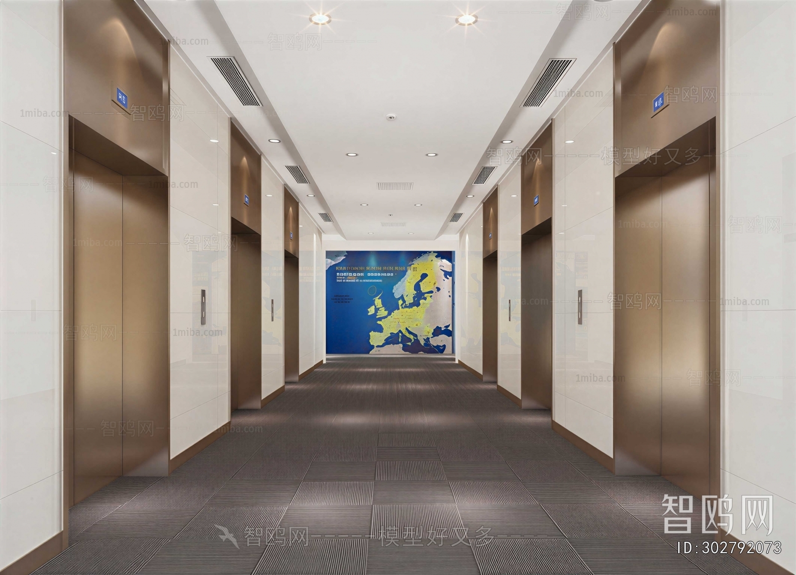 Modern Office Elevator Hall