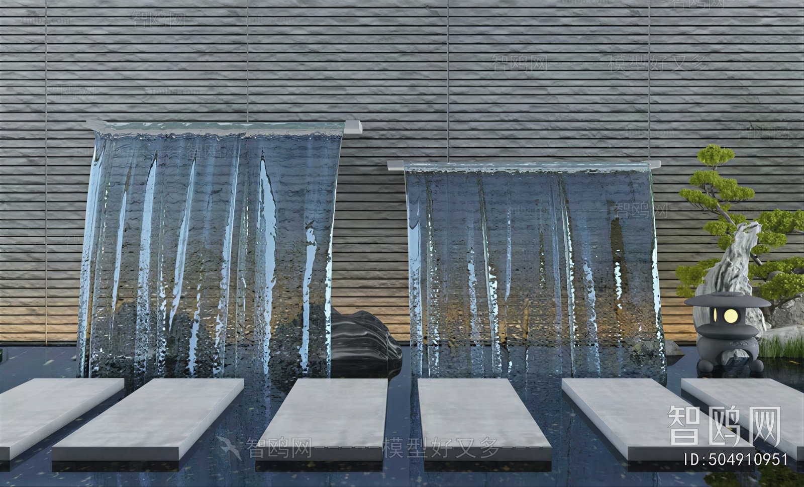 New Chinese Style Rockery Waterscape