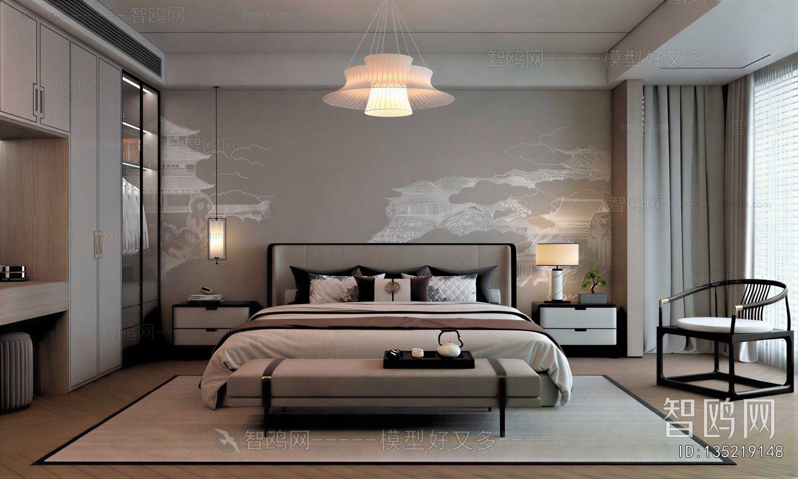 New Chinese Style Bedroom