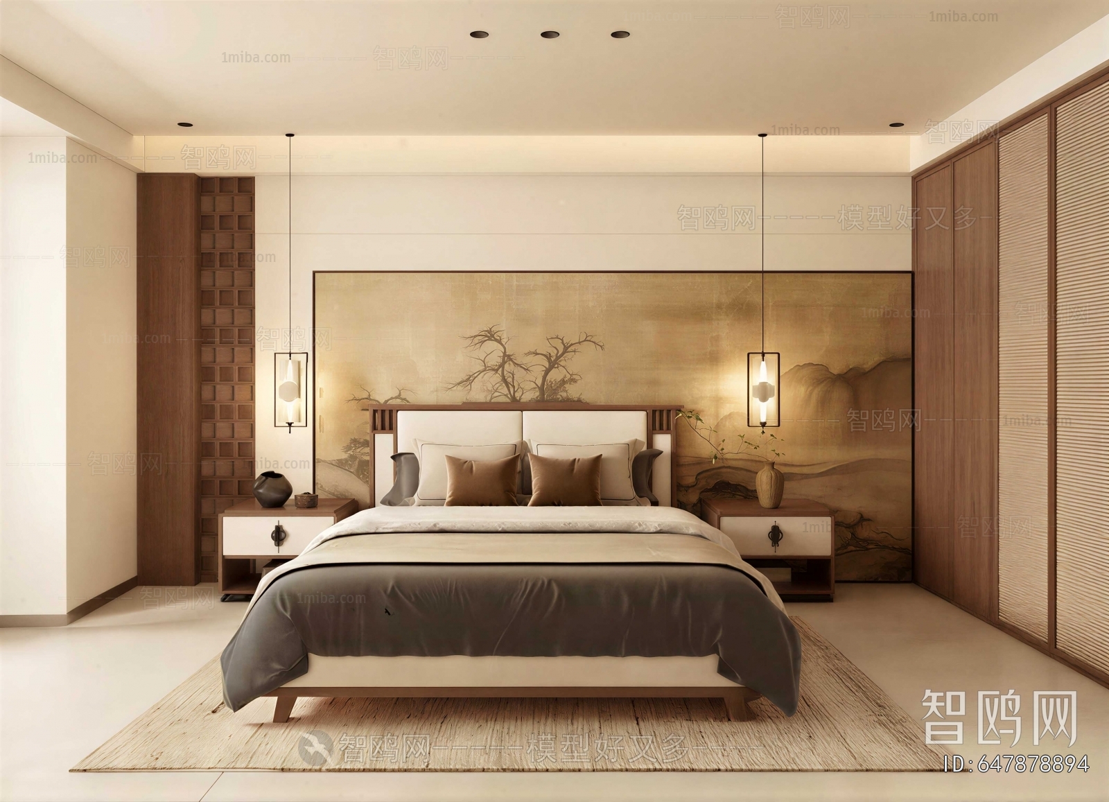 New Chinese Style Bedroom