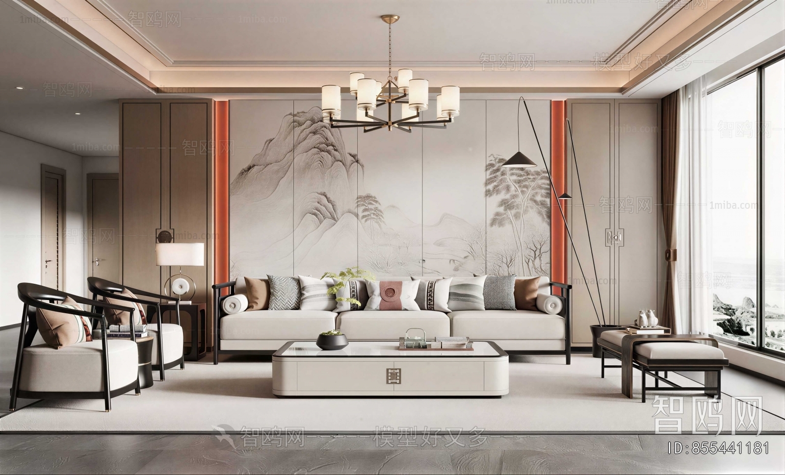 New Chinese Style A Living Room