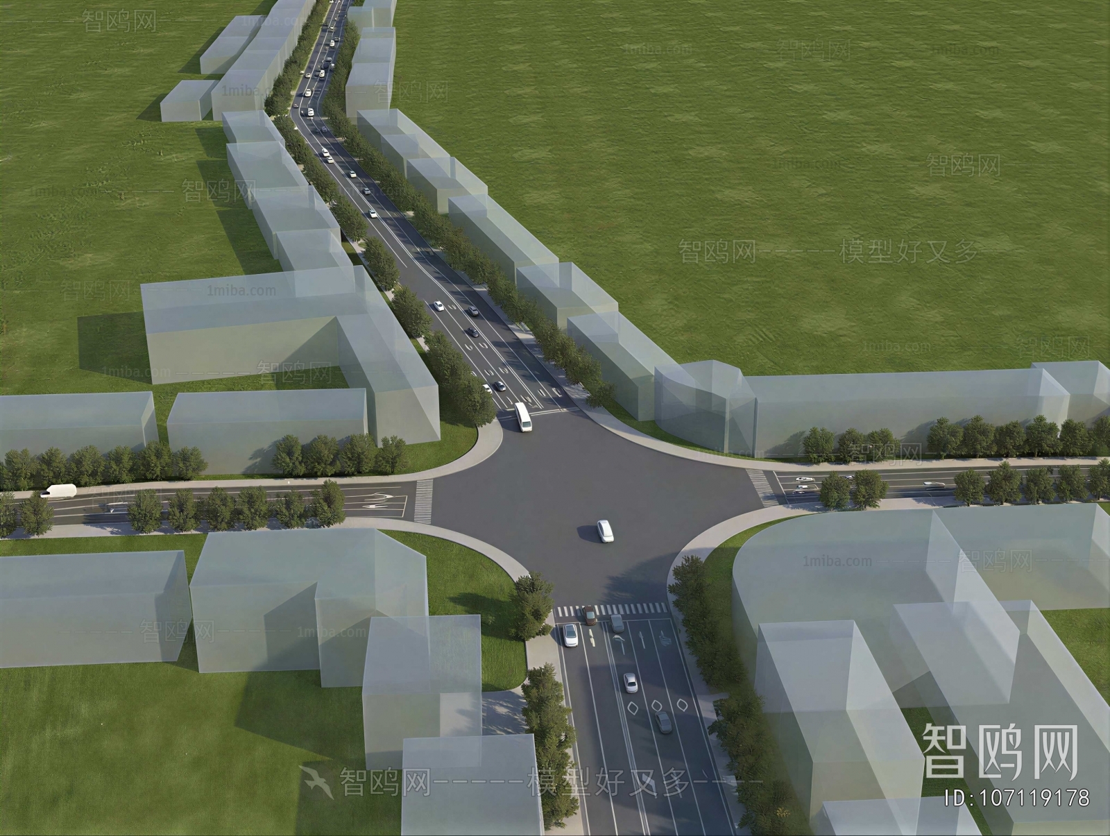 Modern Architectural Bird's-eye View Planning