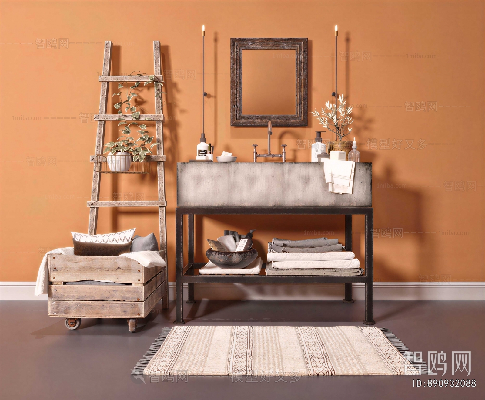Industrial Style Bathroom Cabinet
