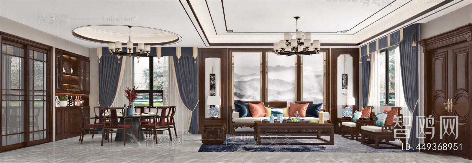 New Chinese Style A Living Room