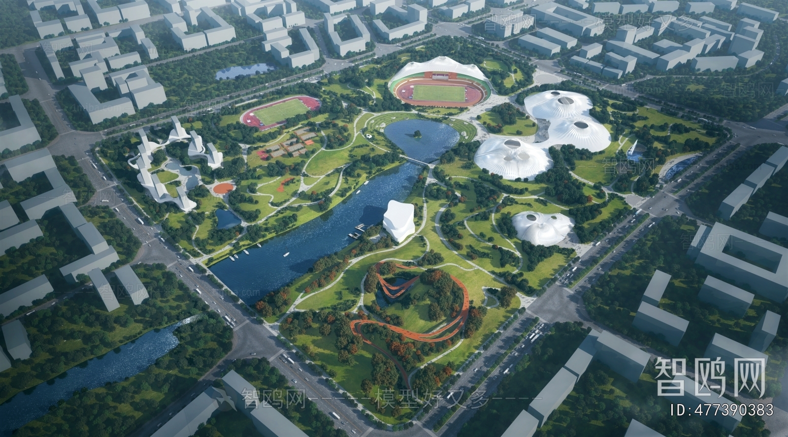 Modern Architectural Bird's-eye View Planning