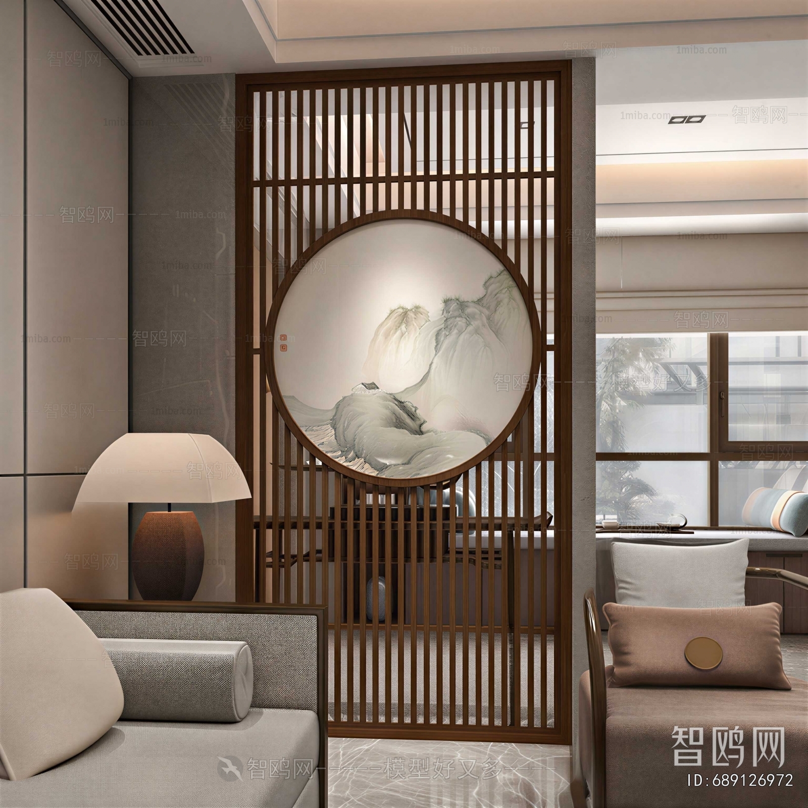 New Chinese Style A Living Room