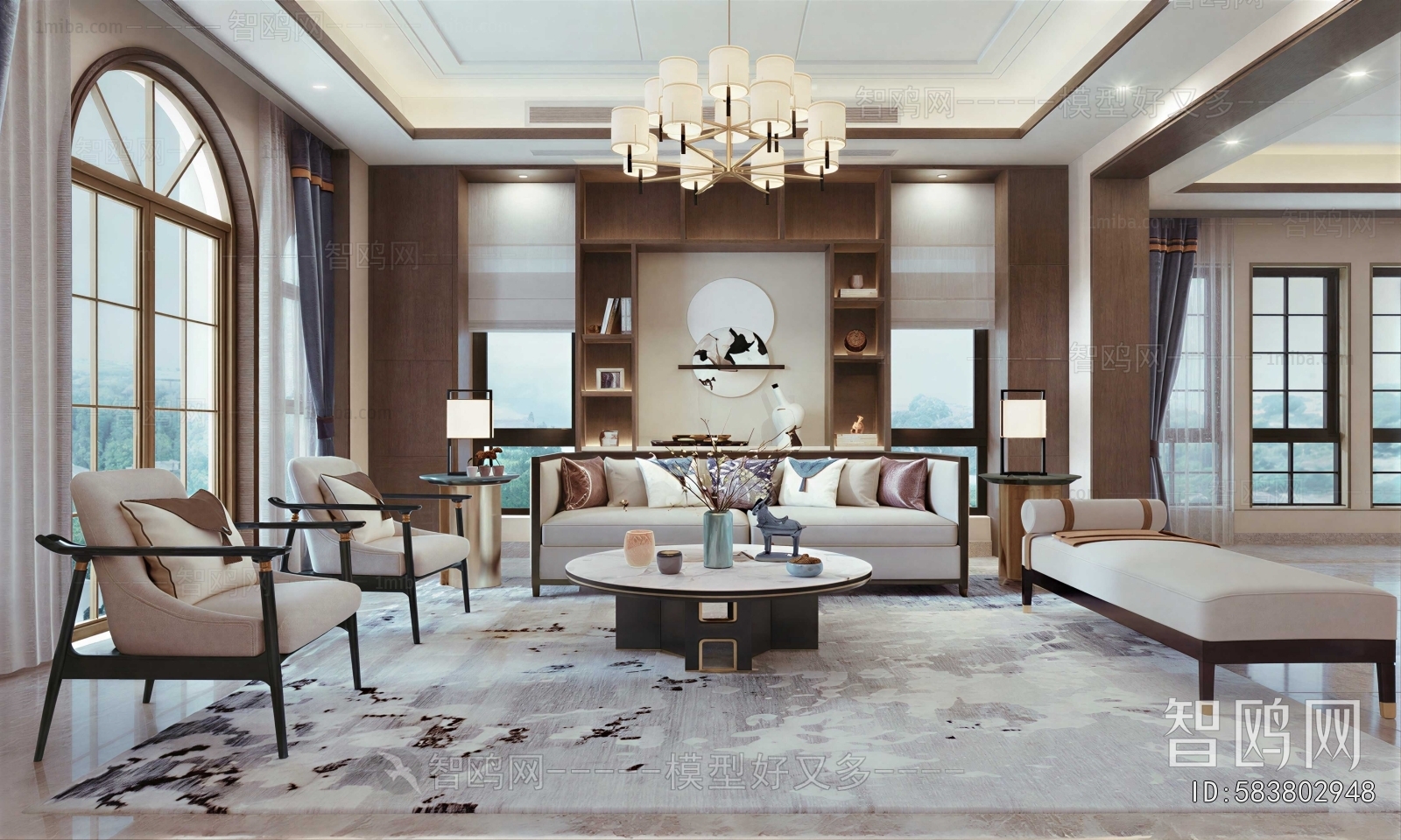 New Chinese Style A Living Room