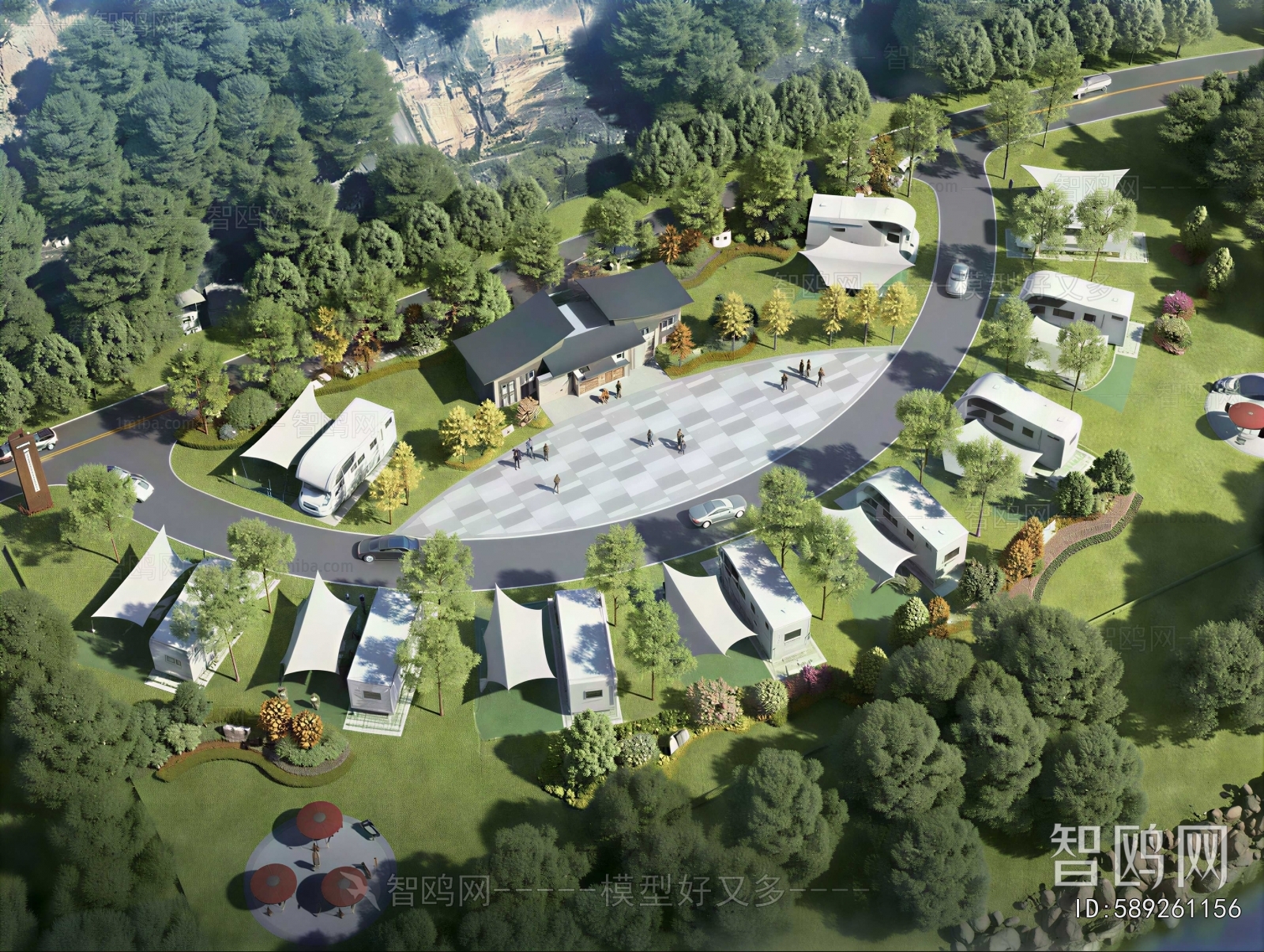 Modern Architectural Bird's-eye View Planning