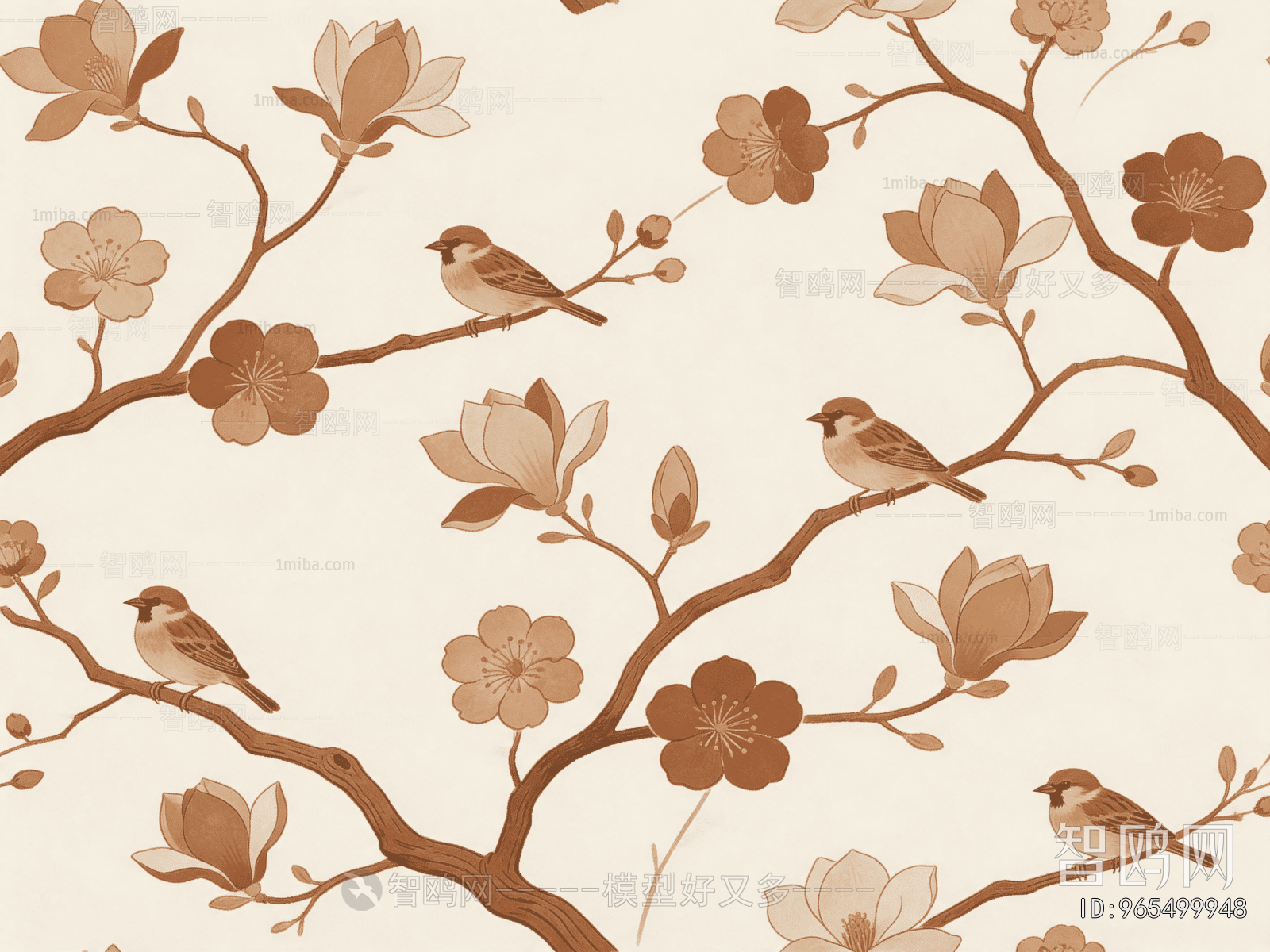 Animal And Plant Pattern Wallpaper