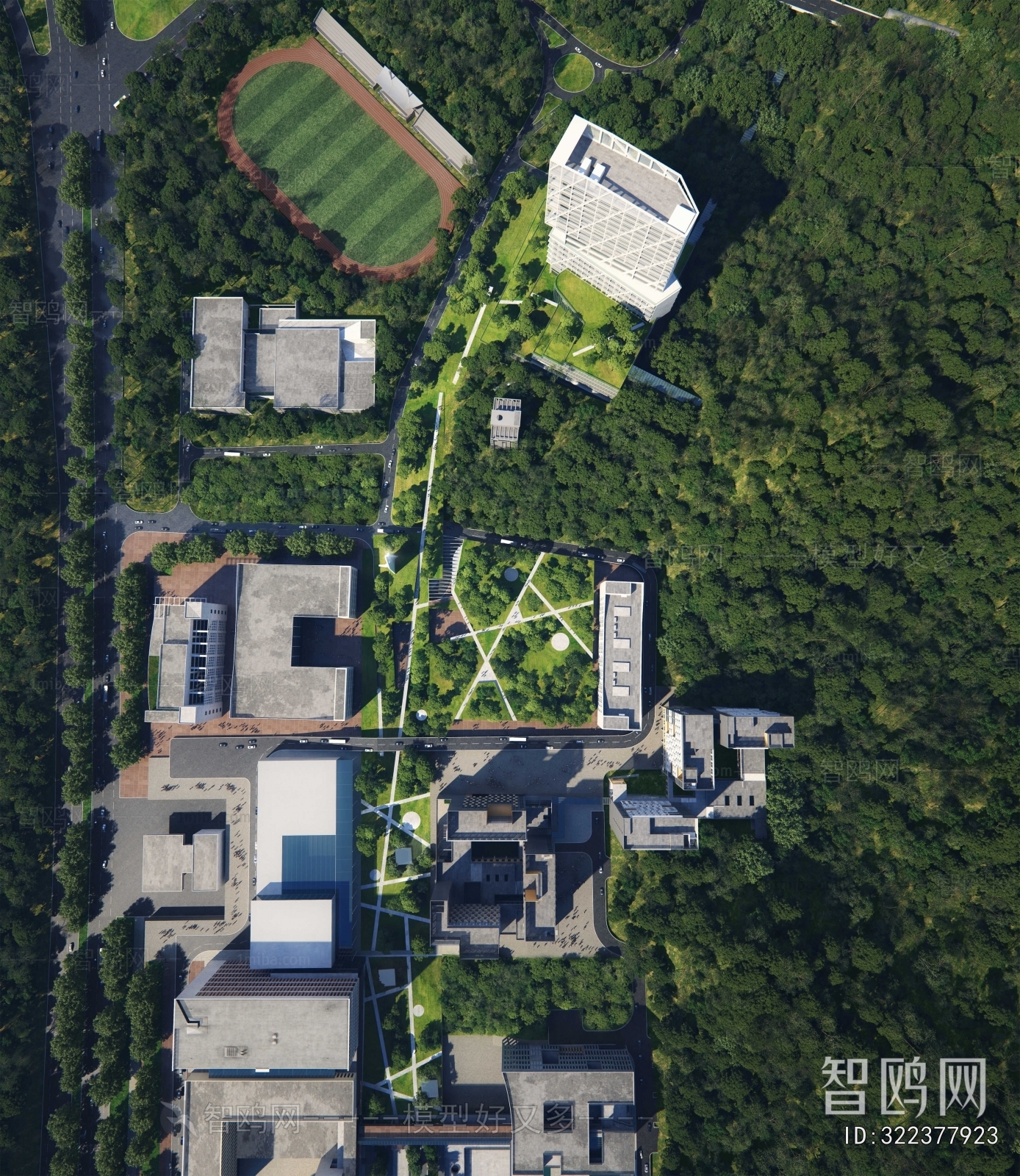 Modern Architectural Bird's-eye View Planning