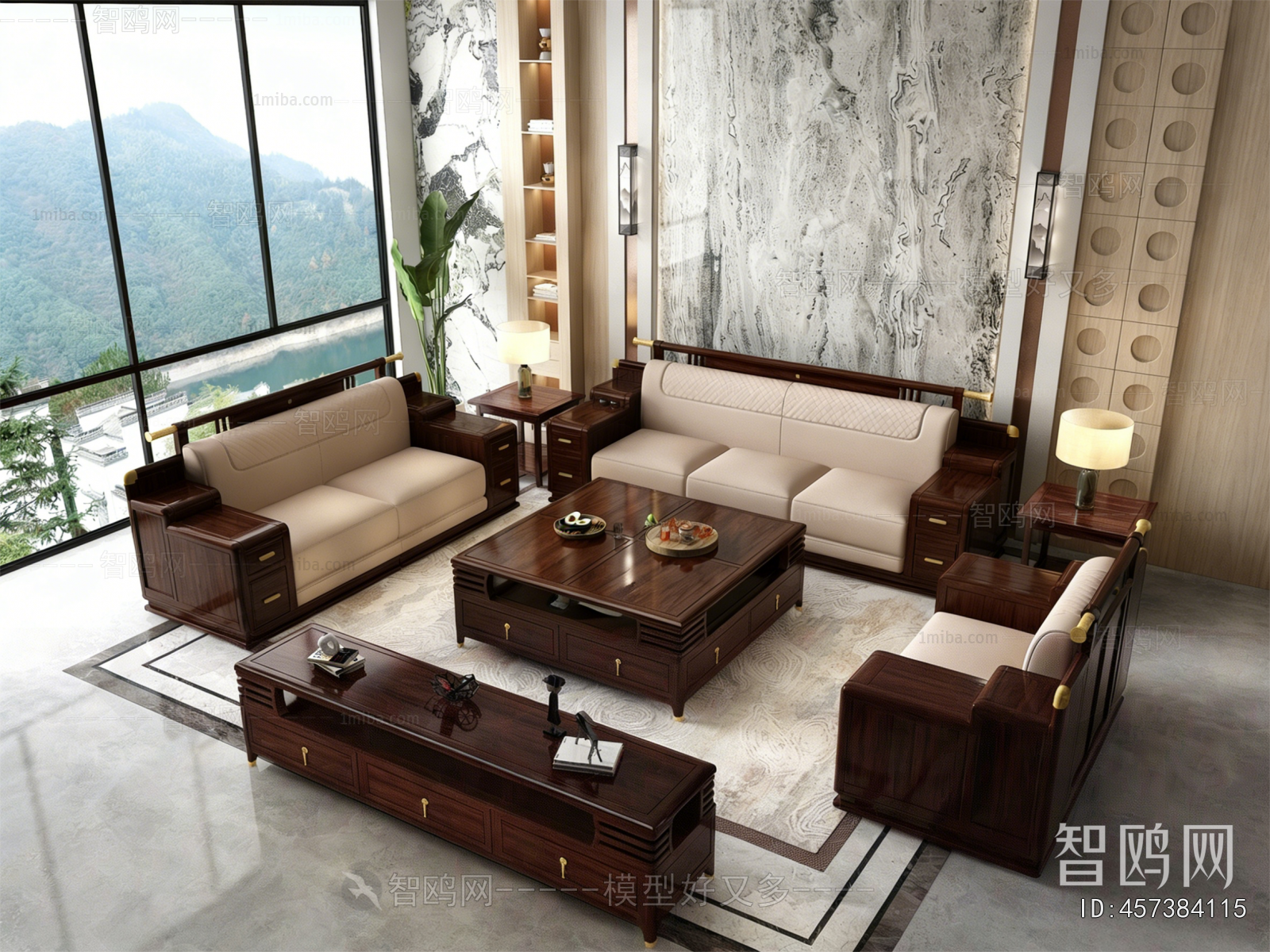 New Chinese Style Sofa Combination