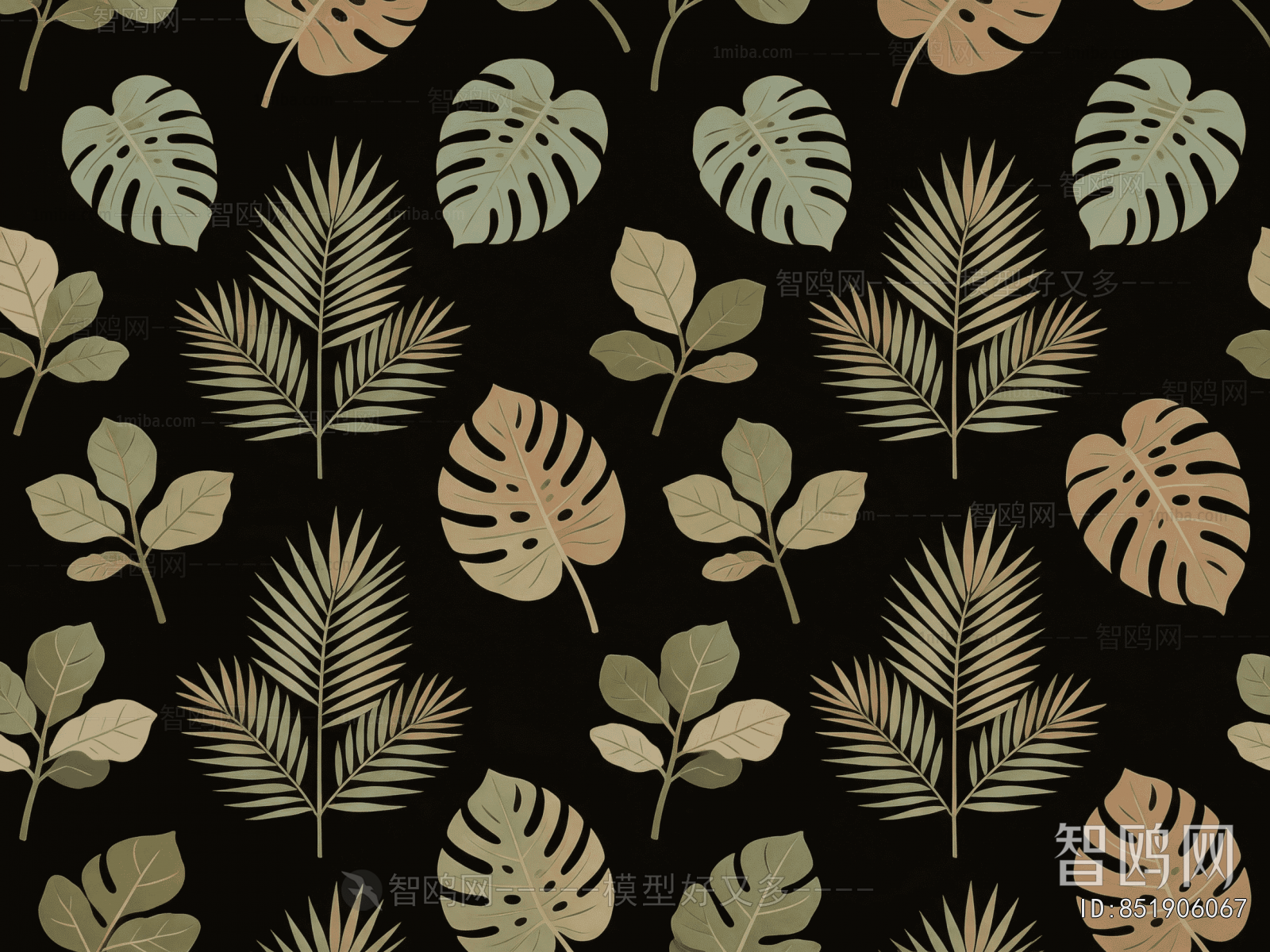 Animal And Plant Pattern Wallpaper
