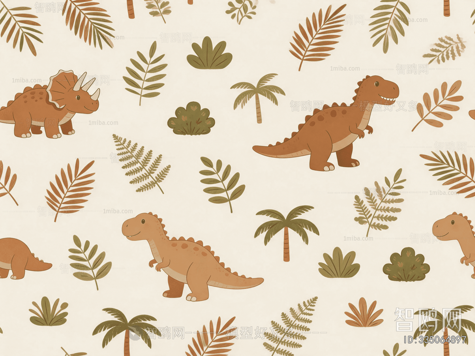Animal And Plant Pattern Wallpaper