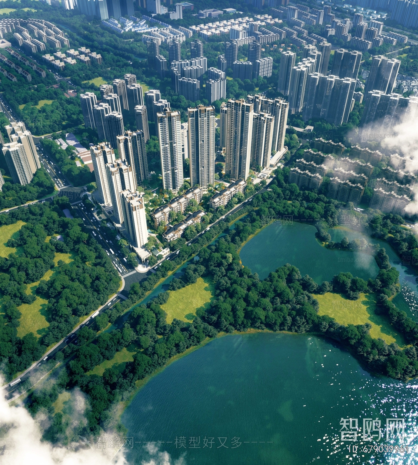 Modern Architectural Bird's-eye View Planning