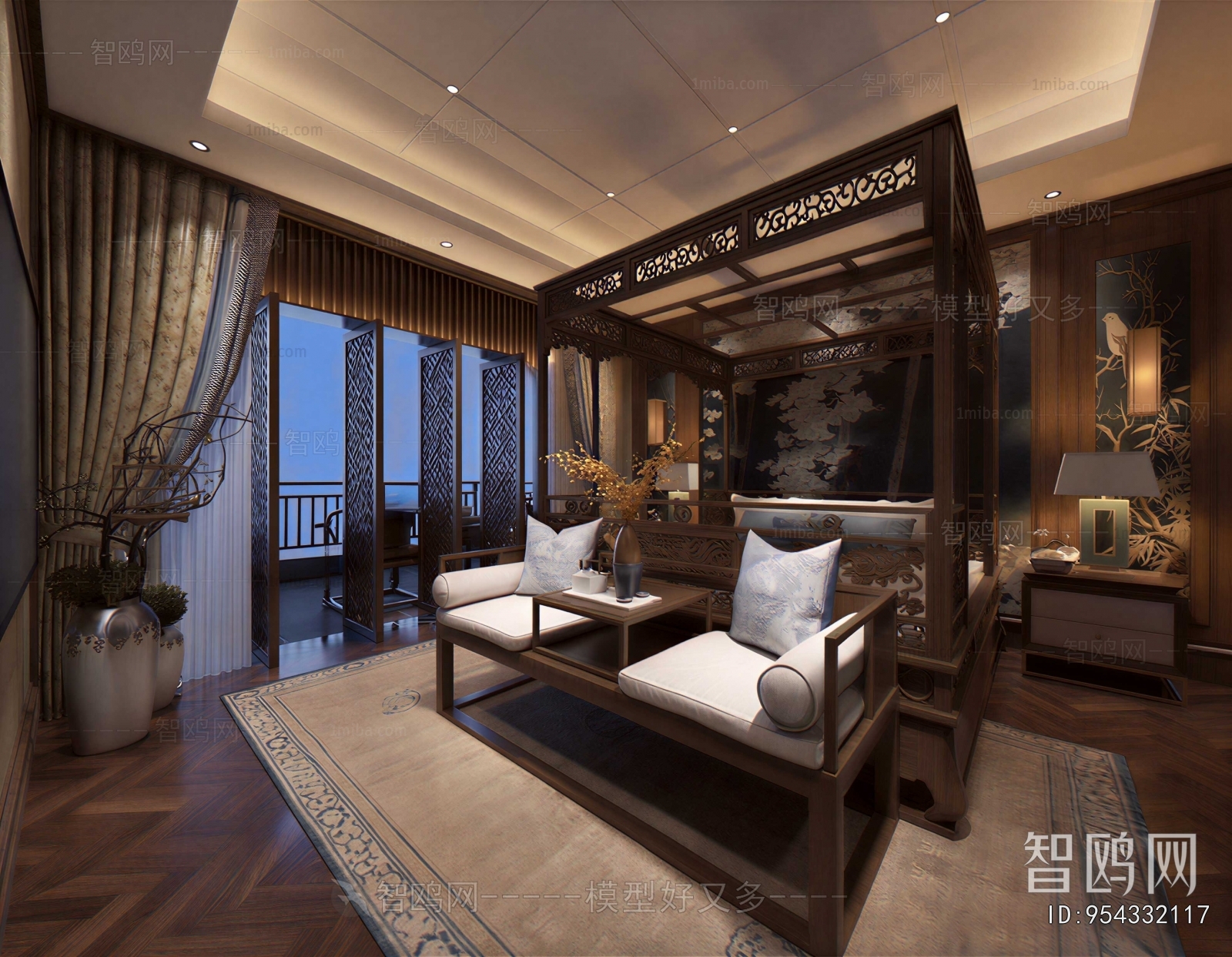New Chinese Style Bedroom