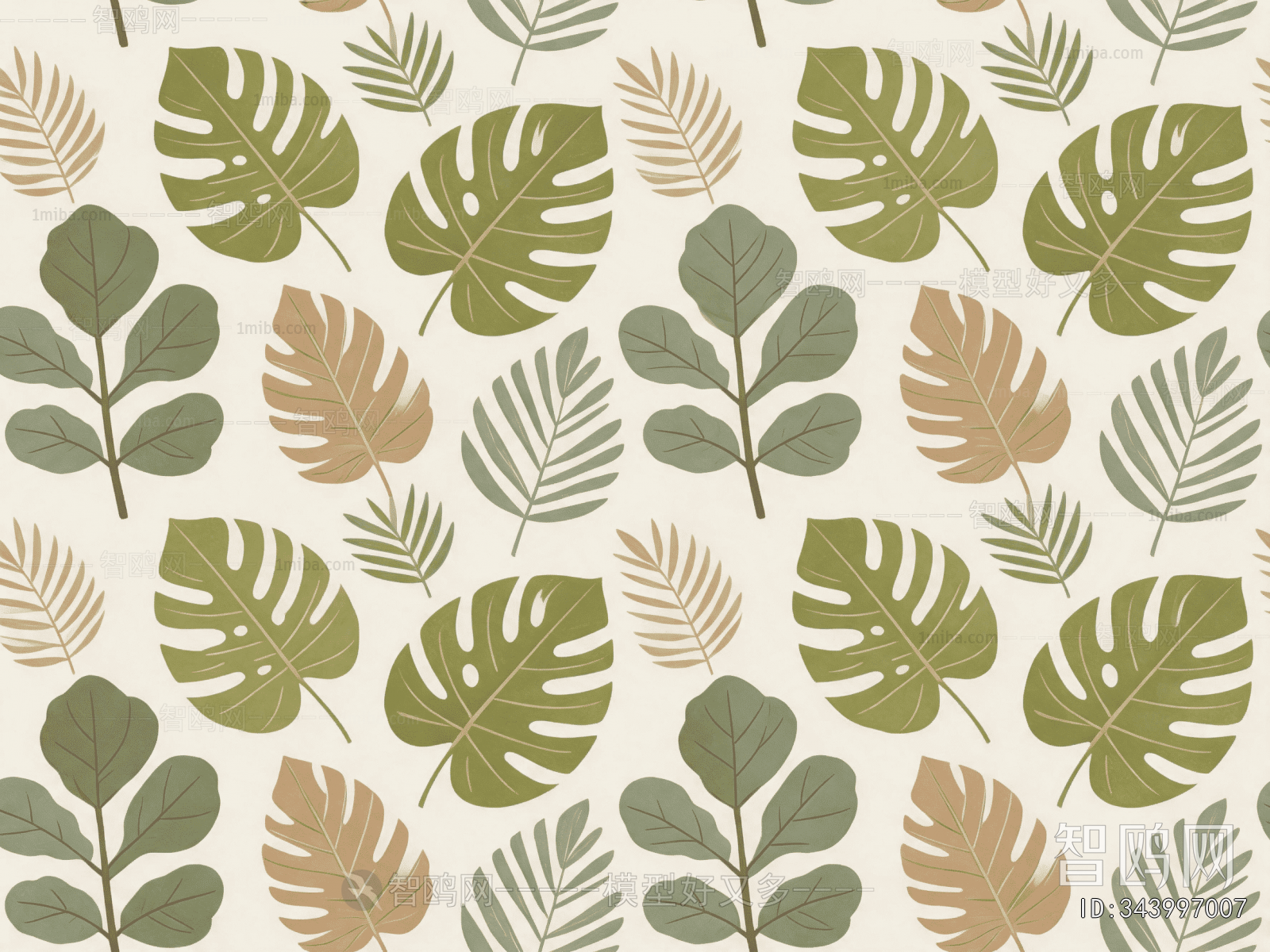 Animal And Plant Pattern Wallpaper