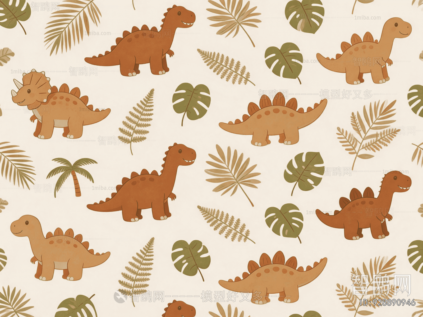 Animal And Plant Pattern Wallpaper