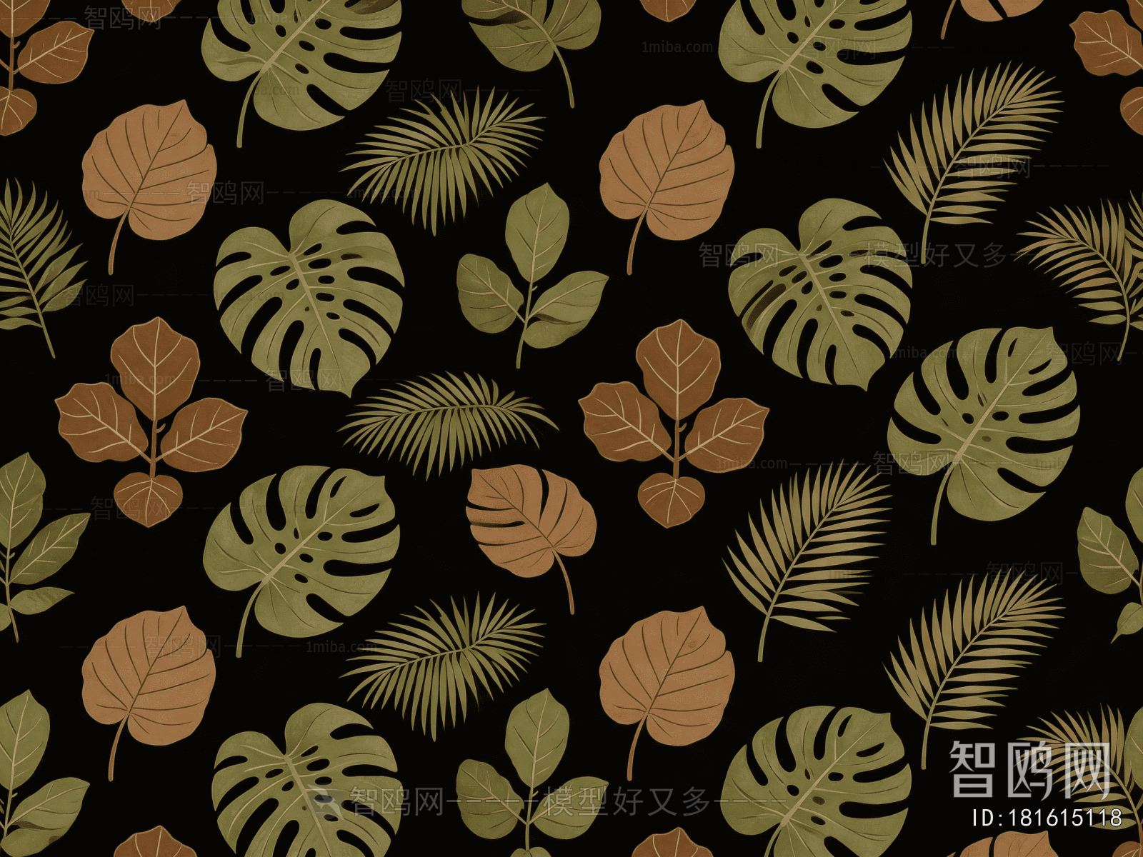 Animal And Plant Pattern Wallpaper