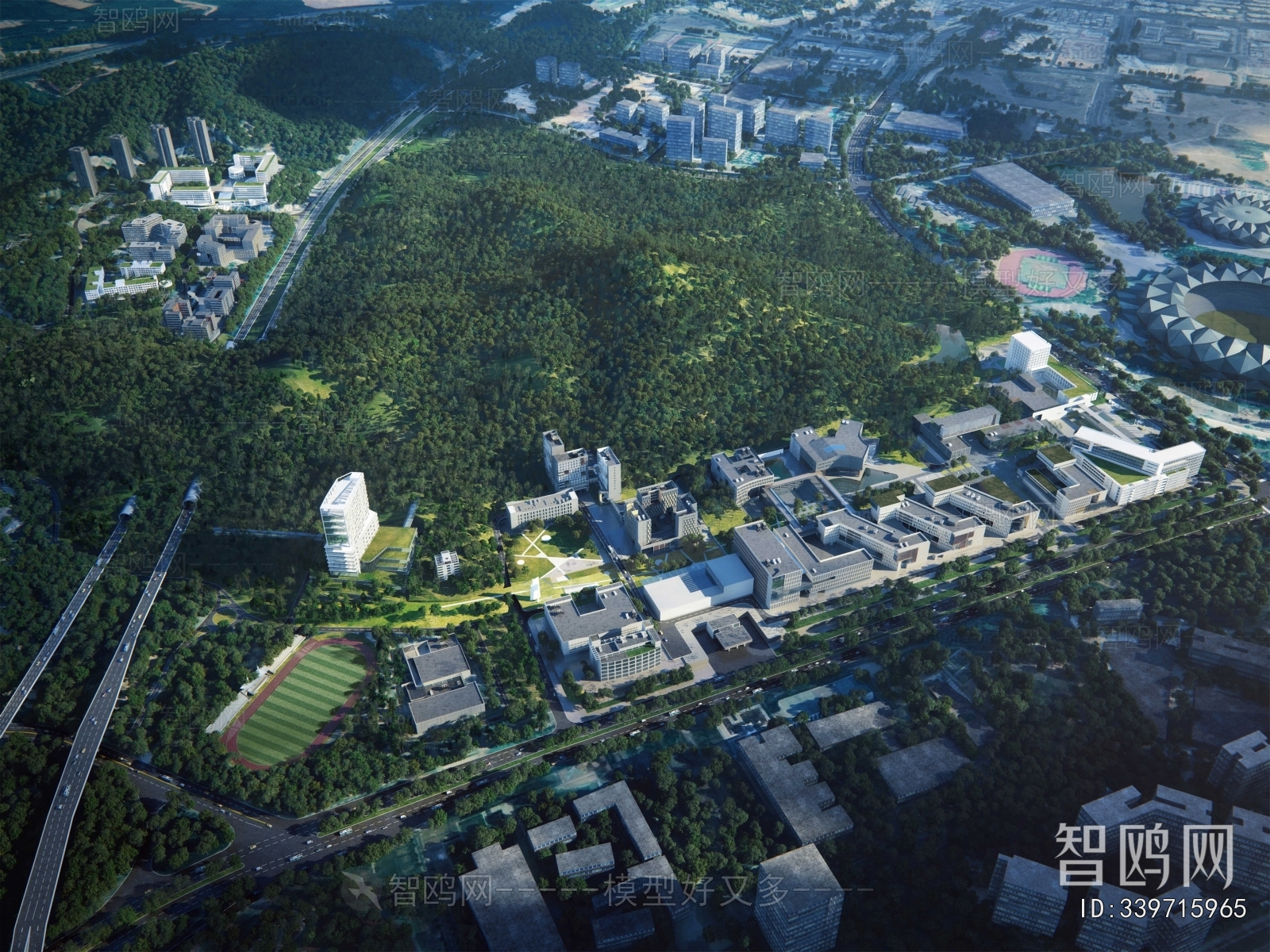 Modern Architectural Bird's-eye View Planning