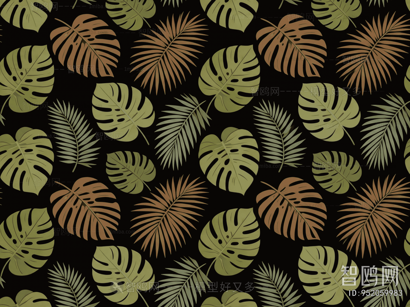 Animal And Plant Pattern Wallpaper