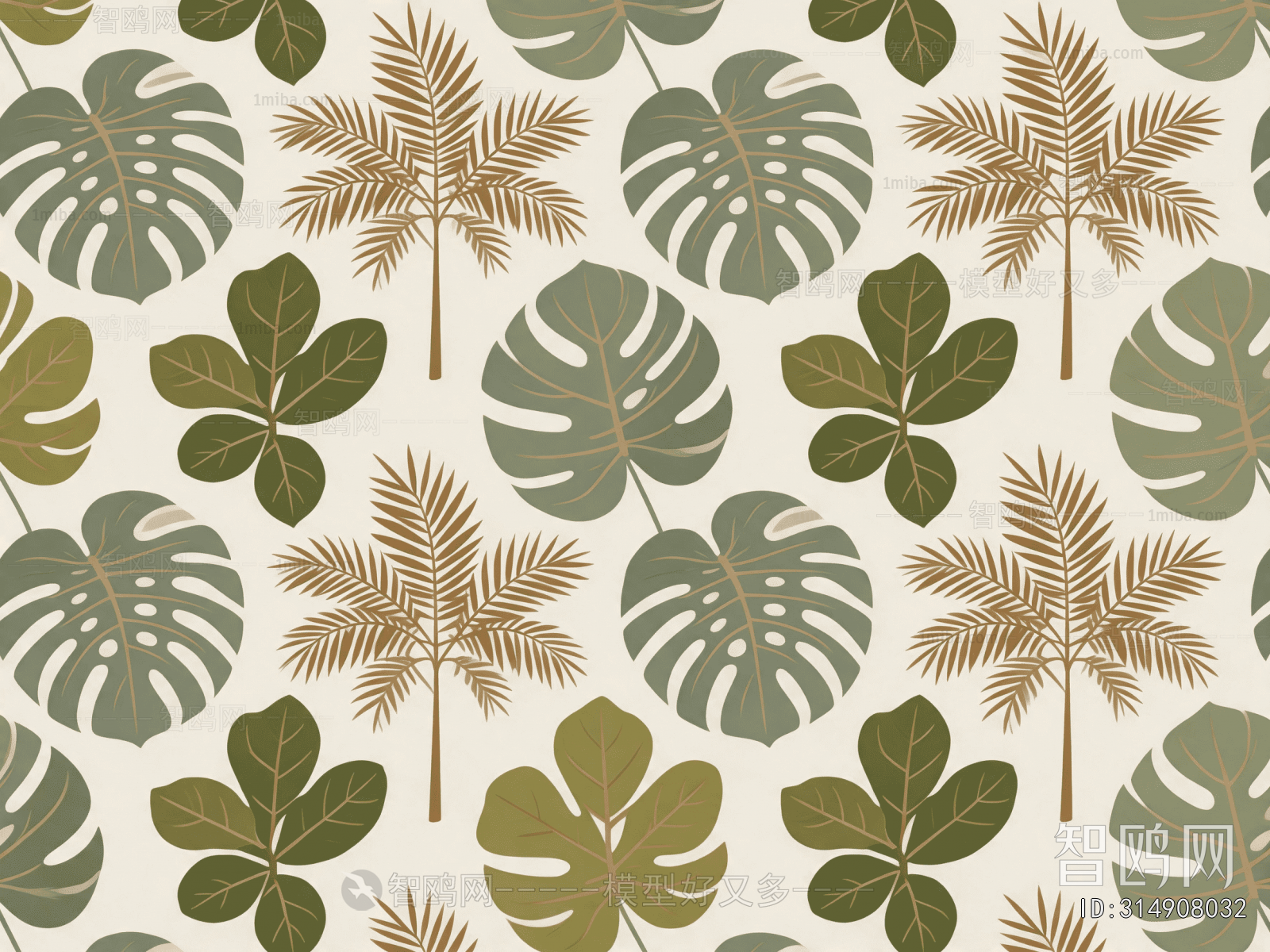 Animal And Plant Pattern Wallpaper