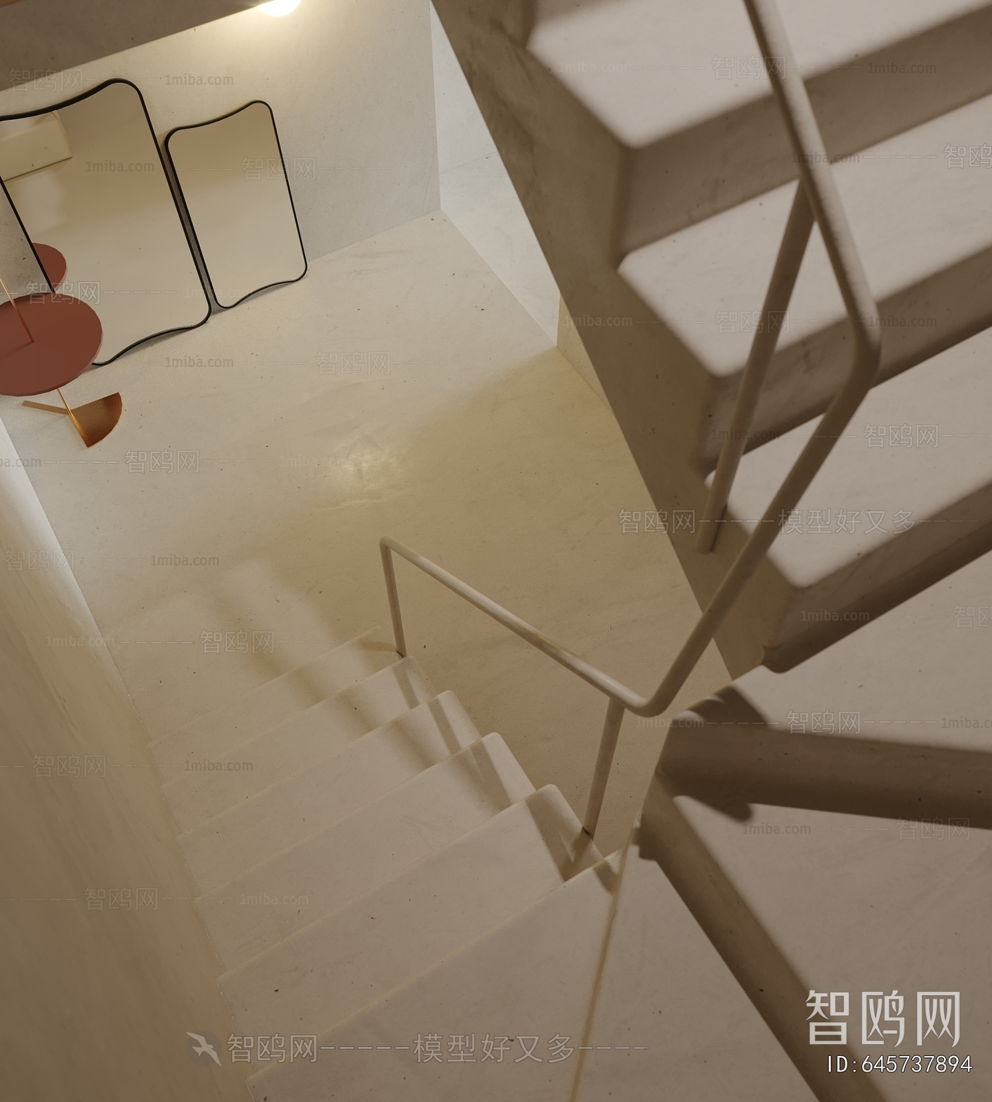 Wabi-sabi Style Office Stairwell