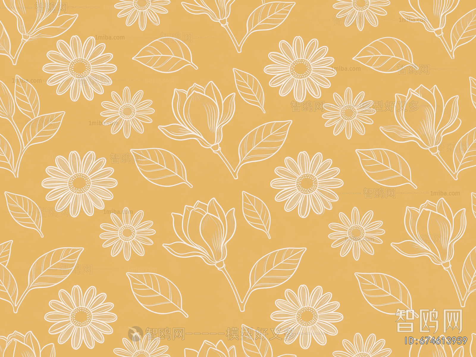 Animal And Plant Pattern Wallpaper