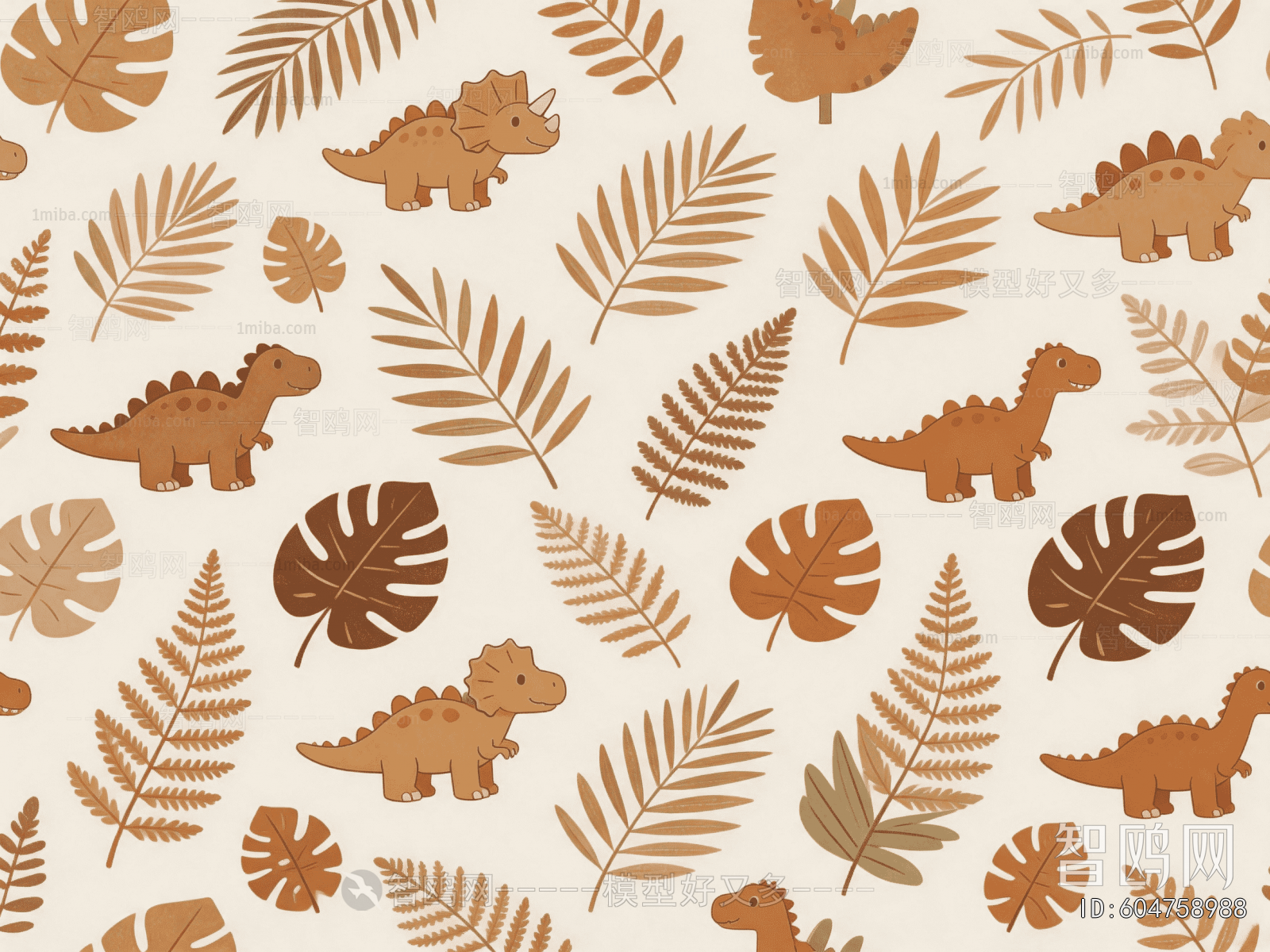 Animal And Plant Pattern Wallpaper