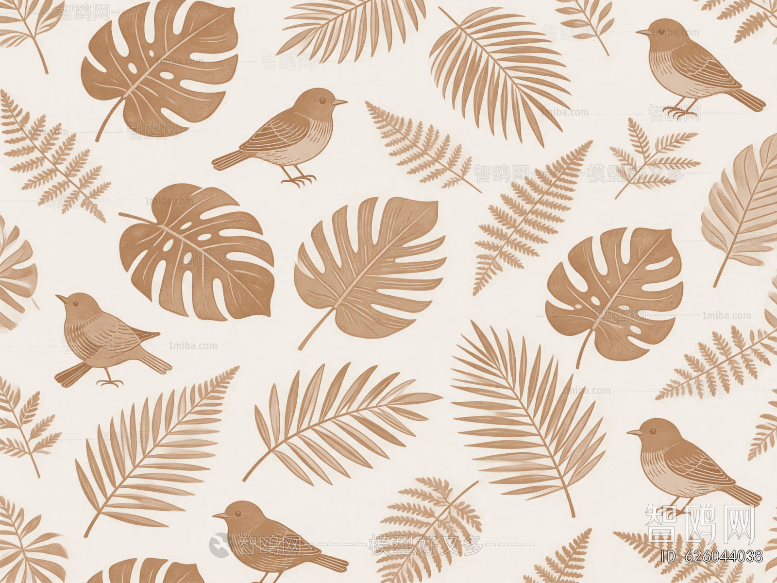 Animal And Plant Pattern Wallpaper