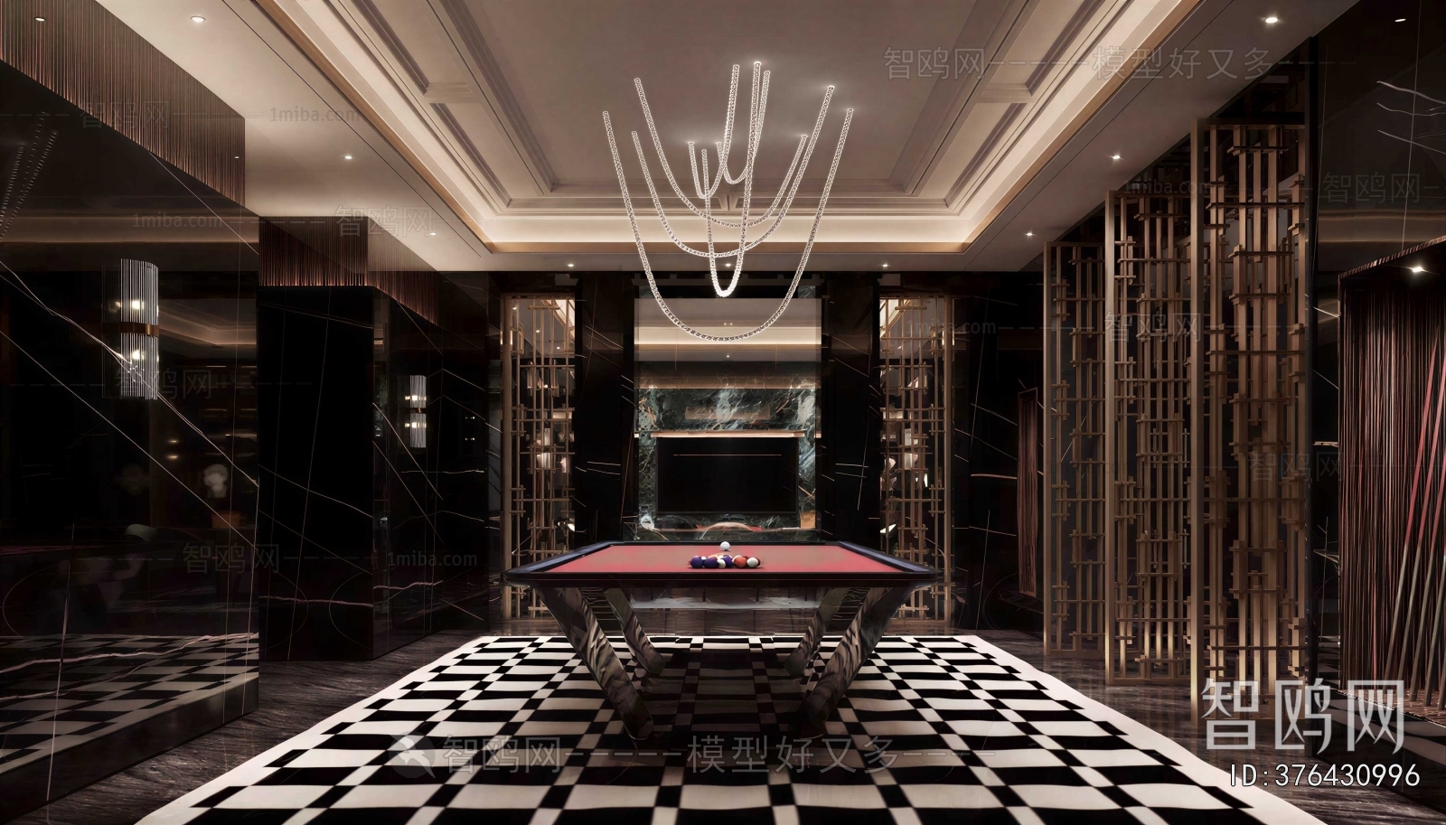 Retro Style Billiards Room