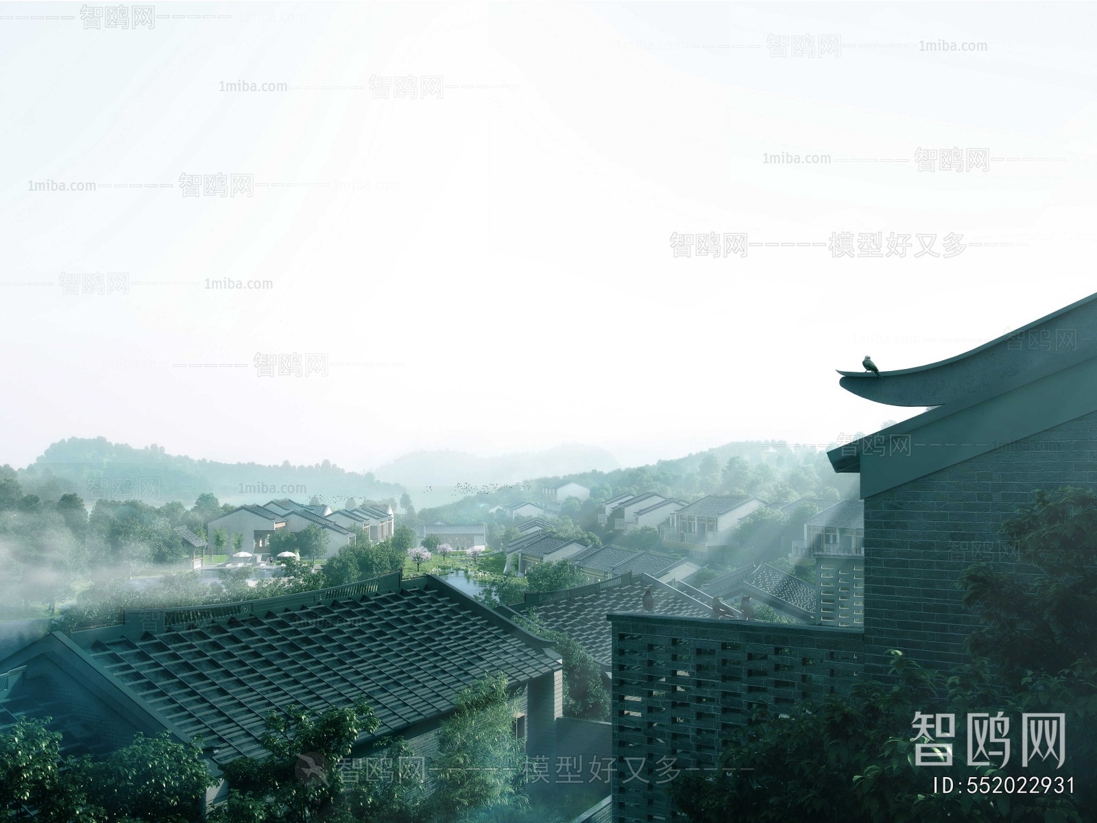New Chinese Style Appearance Of Commercial Building