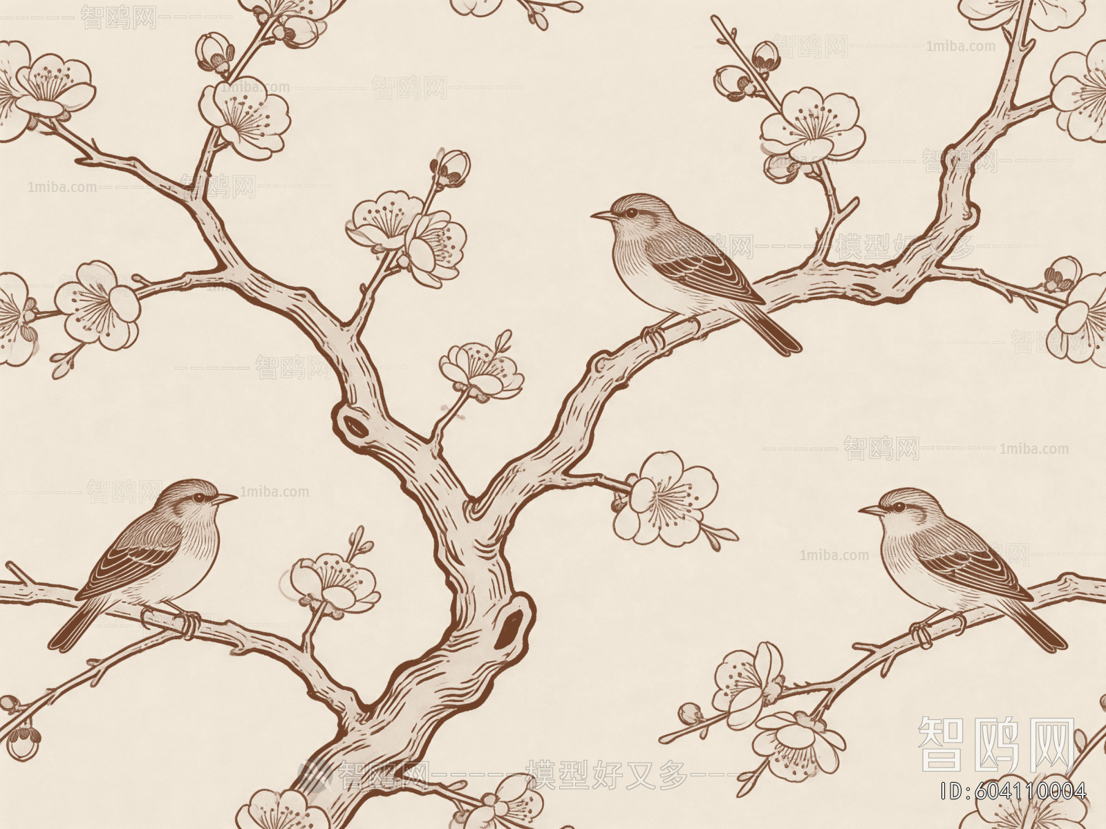 Animal And Plant Pattern Wallpaper
