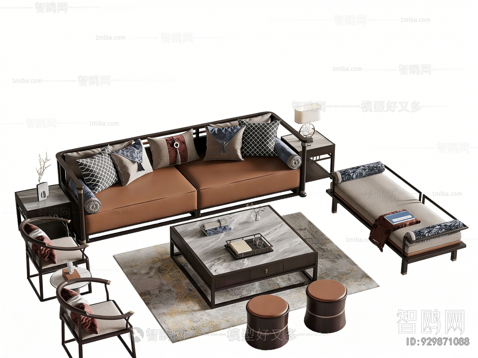 New Chinese Style Sofa Combination