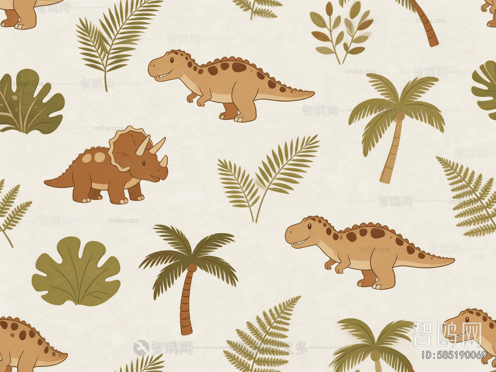 Animal And Plant Pattern Wallpaper
