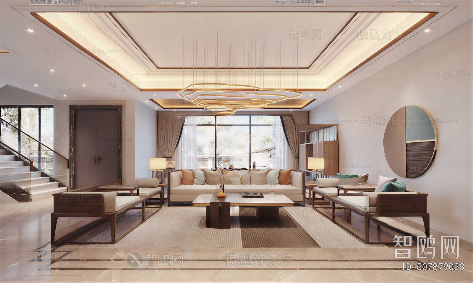New Chinese Style A Living Room